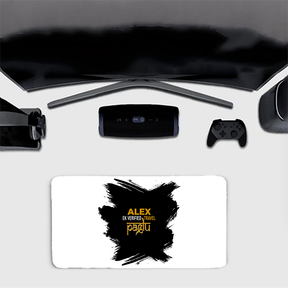 Gaming Pad | Extended Sizes 60x30cm & 80x33cm | 3mm Thick Skid-Proof Base | Smooth Control & Fade-Proof | Unisex | Personalized | Typography | Travel | Everyday | Confident | Verified Travel Paglu - front_80x33cm - mockup 1