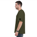 Oversized Classic T-Shirt | Unisex Relaxed Fit | 100% Super-Combed Cotton | Pre-Shrunk, Double-Stitched | Adults | Personalized | Typography | Travel | Everyday | Confident | Verified Travel Paglu - right sleeve - Olive Green - mockup 6