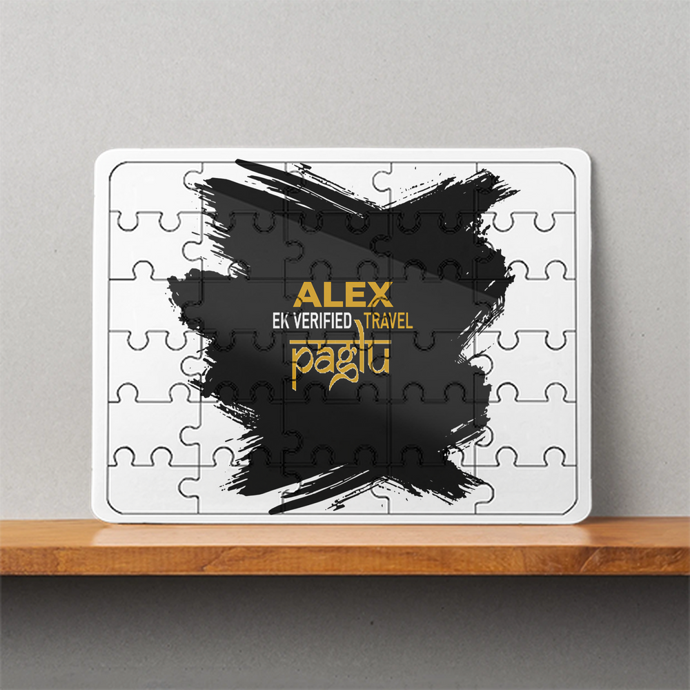 MDF Wooden Puzzle | 6x8 Inch 30 Pieces | Glossy Finish | Durable, Waterproof | Kids & Adults | Personalized | Typography | Travel | Everyday | Confident | Verified Travel Paglu - front - White - mockup 1