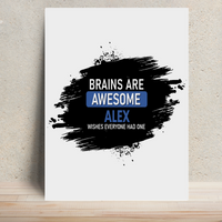 Metal Posters | 8x11.7 & 11.7x15.7 Inches | 1mm Thick Metal | Magnetic Mount | Waterproof | Glossy Finish | Home Decor | Personalized | Typography | Intelligence | Humor | Everyday | Humorous | Brains Are Awesome