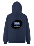 Pullover Hoodie | Unisex Regular Fit | Cotton Blend Tri-Layer | All-Season Comfort, Ribbed Cuffs | Adults | Personalized | Typography | Intelligence | Humor | Everyday | Humorous | Brains Are Awesome - back - Navy Blue - mockup 2