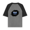 Unisex Oversized Raglan T-Shirt | Relaxed Fit | 180 GSM Bio-Washed Cotton | Two-Tone Design | Soft Comfort | Personalized | Typography | Intelligence | Humor | Everyday | Humorous | Brains Are Awesome - back - mockup 2