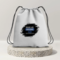 Drawstring Bag | 280 GSM | Durable Cotton | Secure Closure | Unisex | Personalized | Typography | Intelligence | Humor | Everyday | Humorous | Brains Are Awesome - back - mockup 2