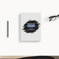 Daily Planner | 3-Month Undated | Soft-Bound | 204 Pages, Dotted Notes | Unisex Adult | Personalized | Typography | Intelligence | Humor | Everyday | Humorous | Brains Are Awesome - back - White - mockup 2
