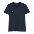 Men's V-Neck T-Shirt | Regular Fit | 180 GSM Bio-Washed Cotton | Durable Double-Stitched Seams | Everyday Wear | Personalized | Typography | Intelligence | Humor | Everyday | Humorous | Brains Are Awesome - right pocket - Navy Blue - mockup 4