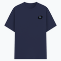Basic T-Shirt | Unisex Fit XS-2XL | 180 GSM Poly-Cotton Blend | Soft Finish, Durable | Adults | Personalized | Typography | Intelligence | Humor | Everyday | Humorous | Brains Are Awesome - left pocket - Navy Blue - mockup 3