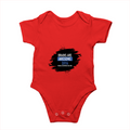 Baby Romper | 0-12 Months | 180 GSM Bio-Washed Cotton | Double-Stitched, Pre-Shrunk | Unisex | Personalized | Typography | Intelligence | Humor | Everyday | Humorous | Brains Are Awesome - front - Red - mockup 1