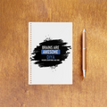 A5 Notepad | 120 Pages, Ruled/Unruled | 70 GSM Natural Shade Paper, 300 GSM Cover | Wire Bound | Everyday Use | Personalized | Typography | Intelligence | Humor | Everyday | Humorous | Brains Are Awesome - front_2 - White - mockup 3