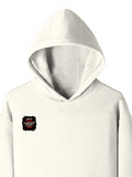 Pullover Hoodie | Unisex Regular Fit | Cotton Blend Tri-Layer | All-Season Comfort, Ribbed Cuffs | Adults | Personalized | Typography | Self-description | Everyday | Assertive | Anti-Social By Choice - right pocket - Off White - mockup 4