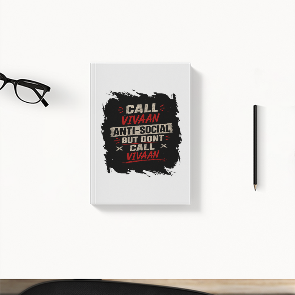 Daily Planner | 3-Month Undated | Soft-Bound | 204 Pages, Dotted Notes | Unisex Adult | Personalized | Typography | Self-description | Everyday | Assertive | Anti-Social By Choice - front - White - mockup 1