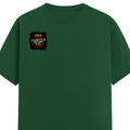Female Classic Crew T-Shirt | Regular Fit | 180 GSM Bio-Washed Cotton Blend | Pre-Shrunk, Double-Stitched | Women | Personalized | Typography | Self-description | Everyday | Assertive | Anti-Social By Choice - right pocket - Bottle Green - mockup 4