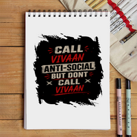 Sketchbook | A5 Size | 140 GSM Paper | Spiral Bound | Unisex | Personalized | Typography | Self-description | Everyday | Assertive | Anti-Social By Choice