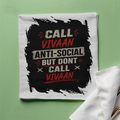 Cloth Napkin | Standard Dining Size | 100% Polyester | Soft, Durable, Hemmed | Unisex | Personalized | Typography | Self-description | Everyday | Assertive | Anti-Social By Choice - front - White - mockup 1