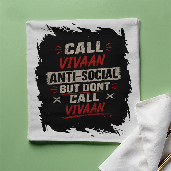 Cloth Napkin | Standard Dining Size | 100% Polyester | Soft, Durable, Hemmed | Unisex | Personalized | Typography | Self-description | Everyday | Assertive | Anti-Social By Choice