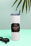 Tumbler Bottle | 20oz Capacity | Stainless Steel | Double-Wall Insulated, Splash-Proof Lid, Metal Straw | Everyday Use | Personalized | Typography | Self-description | Everyday | Assertive | Anti-Social By Choice - front - White - mockup 1