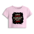 Female Baby Tee | Cropped Fit | Cotton Spandex Blend | Stretchy & Breathable | Women | Personalized | Typography | Self-description | Everyday | Assertive | Anti-Social By Choice - front - Light Baby Pink - mockup 1