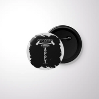 Pin Button Badge | Durable Metal | Glossy Finish | Unisex | Personalized | Typography | Happiness | Positivity | Everyday | Positive | Always Happy