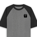 Unisex Oversized Raglan T-Shirt | Relaxed Fit | 180 GSM Bio-Washed Cotton | Two-Tone Design | Soft Comfort | Personalized | Typography | Happiness | Positivity | Everyday | Positive | Always Happy - left pocket - mockup 3