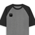 Unisex Oversized Raglan T-Shirt | Relaxed Fit | 180 GSM Bio-Washed Cotton | Two-Tone Design | Soft Comfort | Personalized | Typography | Happiness | Positivity | Everyday | Positive | Always Happy - right pocket - mockup 4