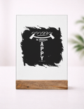Acrylic Photo Frame with Stand | 5x7 Inch | Acrylic & Wood | UV Printed Tabletop Display | Universal | Personalized | Typography | Happiness | Positivity | Everyday | Positive | Always Happy - front_1 - mockup 2