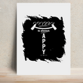 Metal Posters | 8x11.7 & 11.7x15.7 Inches | 1mm Thick Metal | Magnetic Mount | Waterproof | Glossy Finish | Home Decor | Personalized | Typography | Happiness | Positivity | Everyday | Positive | Always Happy - front - White - mockup 1