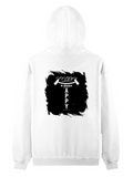 Pullover Hoodie | Unisex Regular Fit | Cotton Blend Tri-Layer | All-Season Comfort, Ribbed Cuffs | Adults | Personalized | Typography | Happiness | Positivity | Everyday | Positive | Always Happy - back - White - mockup 2
