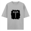 Oversized Classic T-Shirt | Unisex Relaxed Fit | 100% Super-Combed Cotton | Pre-Shrunk, Double-Stitched | Adults | Personalized | Typography | Happiness | Positivity | Everyday | Positive | Always Happy - front - Grey Melange - mockup 1
