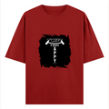 Oversized Classic T-Shirt | Unisex Relaxed Fit | 100% Super-Combed Cotton | Pre-Shrunk, Double-Stitched | Adults | Personalized | Typography | Happiness | Positivity | Everyday | Positive | Always Happy - front - Red - mockup 1
