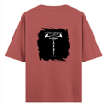 Oversized Classic T-Shirt | Unisex Relaxed Fit | 100% Super-Combed Cotton | Pre-Shrunk, Double-Stitched | Adults | Personalized | Typography | Happiness | Positivity | Everyday | Positive | Always Happy - back - Coral - mockup 2