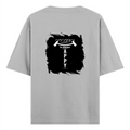 Oversized Classic T-Shirt | Unisex Relaxed Fit | 100% Super-Combed Cotton | Pre-Shrunk, Double-Stitched | Adults | Personalized | Typography | Happiness | Positivity | Everyday | Positive | Always Happy - back - Grey Melange - mockup 2