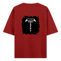 Oversized Classic T-Shirt | Unisex Relaxed Fit | 100% Super-Combed Cotton | Pre-Shrunk, Double-Stitched | Adults | Personalized | Typography | Happiness | Positivity | Everyday | Positive | Always Happy - back - Red - mockup 2