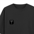 Oversized Classic T-Shirt | Unisex Relaxed Fit | 100% Super-Combed Cotton | Pre-Shrunk, Double-Stitched | Adults | Personalized | Typography | Happiness | Positivity | Everyday | Positive | Always Happy - left pocket - Black - mockup 3