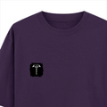 Oversized Classic T-Shirt | Unisex Relaxed Fit | 100% Super-Combed Cotton | Pre-Shrunk, Double-Stitched | Adults | Personalized | Typography | Happiness | Positivity | Everyday | Positive | Always Happy - left pocket - Purple - mockup 3