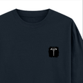 Oversized Classic T-Shirt | Unisex Relaxed Fit | 100% Super-Combed Cotton | Pre-Shrunk, Double-Stitched | Adults | Personalized | Typography | Happiness | Positivity | Everyday | Positive | Always Happy - right pocket - Navy Blue - mockup 4