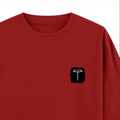 Oversized Classic T-Shirt | Unisex Relaxed Fit | 100% Super-Combed Cotton | Pre-Shrunk, Double-Stitched | Adults | Personalized | Typography | Happiness | Positivity | Everyday | Positive | Always Happy - right pocket - Red - mockup 4