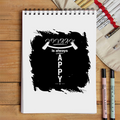 Sketchbook | A5 Size | 140 GSM Paper | Spiral Bound | Unisex | Personalized | Typography | Happiness | Positivity | Everyday | Positive | Always Happy - front - White - mockup 1
