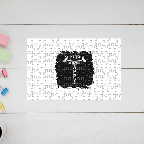Jigsaw Puzzle | 120 Pieces A4 Size | Recycled Paper Semi-Glossy Finish | Fade-Proof Engaging Entertainment | Unisex | Personalized | Typography | Happiness | Positivity | Everyday | Positive | Always Happy