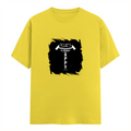 Male Classic Crew T-Shirt | Men's Regular Fit | 180 GSM Bio-Washed Cotton | Pre-Shrunk, Double-Stitched | Personalized | Typography | Happiness | Positivity | Everyday | Positive | Always Happy - front - New Yellow - mockup 1