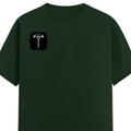 Male Classic Crew T-Shirt | Men's Regular Fit | 180 GSM Bio-Washed Cotton | Pre-Shrunk, Double-Stitched | Personalized | Typography | Happiness | Positivity | Everyday | Positive | Always Happy - right pocket - Bottle Green - mockup 4