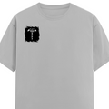 Male Classic Crew T-Shirt | Men's Regular Fit | 180 GSM Bio-Washed Cotton | Pre-Shrunk, Double-Stitched | Personalized | Typography | Happiness | Positivity | Everyday | Positive | Always Happy - right pocket - Grey Melange - mockup 4