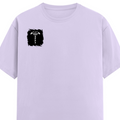 Male Classic Crew T-Shirt | Men's Regular Fit | 180 GSM Bio-Washed Cotton | Pre-Shrunk, Double-Stitched | Personalized | Typography | Happiness | Positivity | Everyday | Positive | Always Happy - right pocket - Lavender - mockup 4