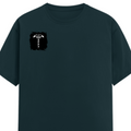 Male Classic Crew T-Shirt | Men's Regular Fit | 180 GSM Bio-Washed Cotton | Pre-Shrunk, Double-Stitched | Personalized | Typography | Happiness | Positivity | Everyday | Positive | Always Happy - right pocket - Petrol Blue - mockup 4