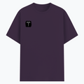 Basic T-Shirt | Unisex Fit XS-2XL | 180 GSM Poly-Cotton Blend | Soft Finish, Durable | Adults | Personalized | Typography | Happiness | Positivity | Everyday | Positive | Always Happy - right pocket - Purple melange - mockup 4