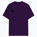 Basic T-Shirt | Unisex Fit XS-2XL | 180 GSM Poly-Cotton Blend | Soft Finish, Durable | Adults | Personalized | Typography | Happiness | Positivity | Everyday | Positive | Always Happy - right pocket - Purple - mockup 4