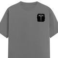 Female Classic Crew T-Shirt | Regular Fit | 180 GSM Bio-Washed Cotton Blend | Pre-Shrunk, Double-Stitched | Women | Personalized | Typography | Happiness | Positivity | Everyday | Positive | Always Happy - left pocket - Charcoal Melange - mockup 3