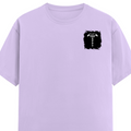 Female Classic Crew T-Shirt | Regular Fit | 180 GSM Bio-Washed Cotton Blend | Pre-Shrunk, Double-Stitched | Women | Personalized | Typography | Happiness | Positivity | Everyday | Positive | Always Happy - left pocket - Lavender - mockup 3