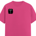 Female Classic Crew T-Shirt | Regular Fit | 180 GSM Bio-Washed Cotton Blend | Pre-Shrunk, Double-Stitched | Women | Personalized | Typography | Happiness | Positivity | Everyday | Positive | Always Happy - right pocket - Pink - mockup 4