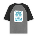 Unisex Oversized Raglan T-Shirt | Relaxed Fit | 180 GSM Bio-Washed Cotton | Two-Tone Design | Soft Comfort | Personalized | Typography | Vacation | Beach | Everyday | Humorous | Vacation Mode On - back - mockup 2