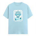 Male Classic Crew T-Shirt | Men's Regular Fit | 180 GSM Bio-Washed Cotton | Pre-Shrunk, Double-Stitched | Personalized | Typography | Vacation | Beach | Everyday | Humorous | Vacation Mode On - front - Baby Blue - mockup 1