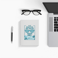 Notebook Journal | A5 Size | 300 GSM Cover, 70 GSM Eco-Friendly Pages | Soft Bound, Ruled/Unruled | Unisex | Personalized | Typography | Vacation | Beach | Everyday | Humorous | Vacation Mode On - front - White - mockup 1